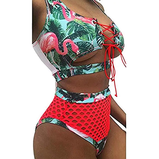 Solid Color Two-Piece Swimsuit Chic